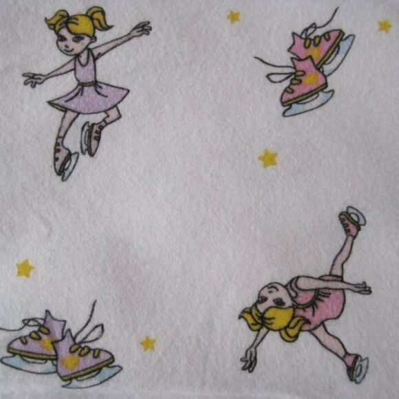 Ice Skater Skating Flannel Cotton Fabric - Picture 3 of 3